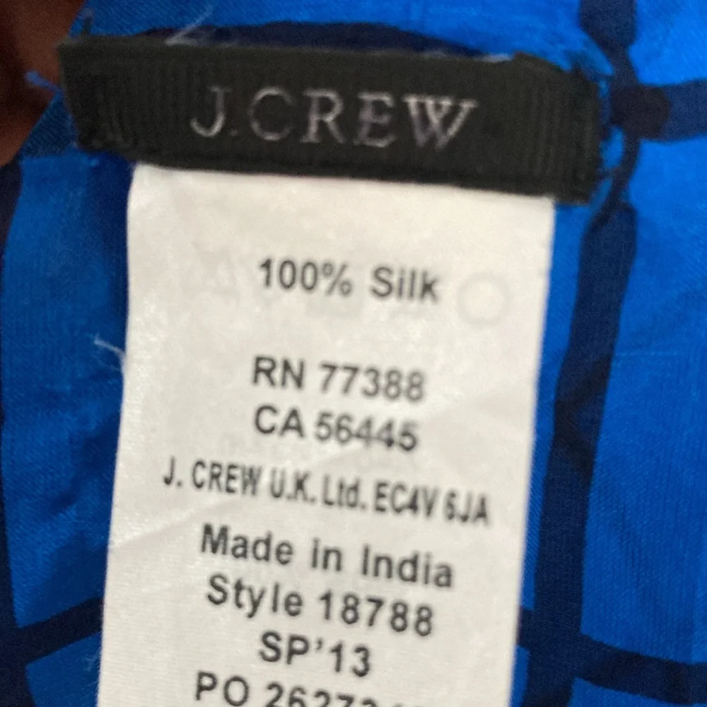 J Crew windowpane check silk scarf wrap
